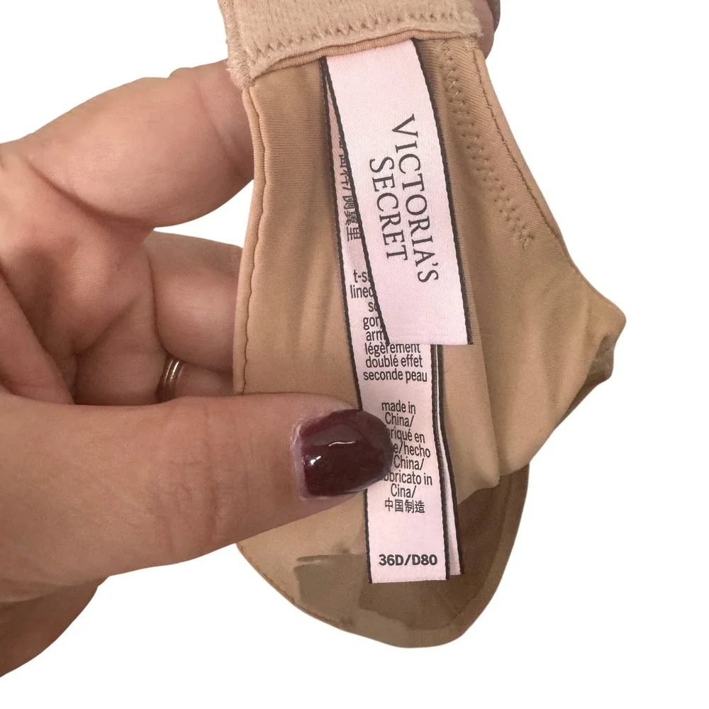 VICTORIAS SECRET TShirt Lightly Lined Bra Beige‎ Smooth Cup 36D